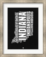 Indiana Black and White Map Fine Art Print