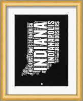 Indiana Black and White Map Fine Art Print