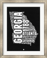 Georgia Black and White Map Fine Art Print