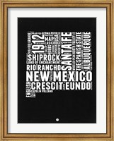 New Mexico Black and White Map Fine Art Print