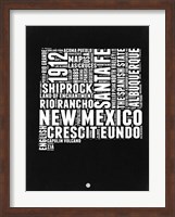 New Mexico Black and White Map Fine Art Print