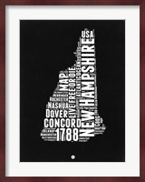 New Hampshire Black and White Map Fine Art Print