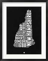 New Hampshire Black and White Map Fine Art Print