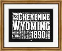 Wyoming Black and White Map Fine Art Print