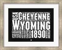 Wyoming Black and White Map Fine Art Print