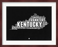 Kentucky Black and White Map Fine Art Print