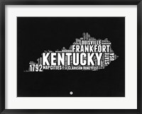 Kentucky Black and White Map Fine Art Print