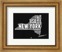 New York Black and White Map Fine Art Print
