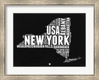 New York Black and White Map Fine Art Print
