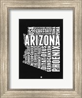 Arizona Black and White Map Fine Art Print