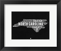 North Carolina Black and White Map Fine Art Print