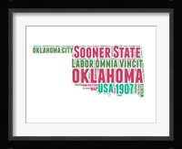 Oklahoma Word Cloud Map Framed Print
