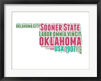 Oklahoma Word Cloud Map Framed Print