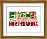 North Dakota Word Cloud Map Fine Art Print