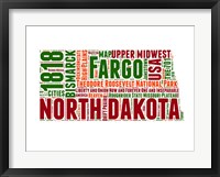 North Dakota Word Cloud Map Fine Art Print