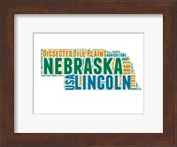 Nebraska Word Cloud Map Fine Art Print