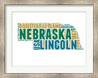 Nebraska Word Cloud Map Fine Art Print