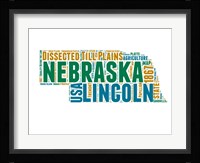 Nebraska Word Cloud Map Fine Art Print