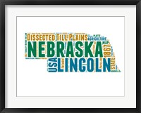 Nebraska Word Cloud Map Fine Art Print