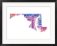 Maryland Word Cloud Map Fine Art Print