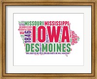 Iowa Word Cloud Map Fine Art Print