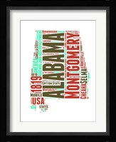 Alabama Word Cloud Map Fine Art Print