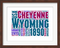 Wyoming Word Cloud Map Fine Art Print