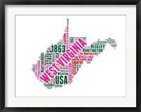 West Virginia Word Cloud Map Fine Art Print
