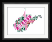 West Virginia Word Cloud Map Fine Art Print