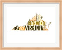 Virginia Word Cloud Map Fine Art Print
