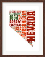 Nevada Word Cloud Map Fine Art Print