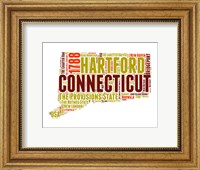 Connecticut Word Cloud Map Fine Art Print