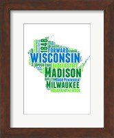 Wisconsin Word Cloud Map Fine Art Print