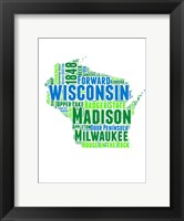 Wisconsin Word Cloud Map Fine Art Print