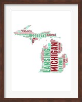 Michigan Word Cloud Map Fine Art Print