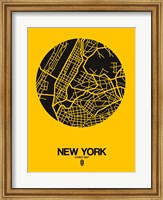 New York Street Map Yellow Fine Art Print