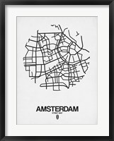 Amsterdam Street Map White Fine Art Print