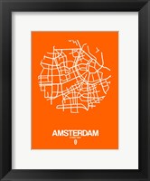 Amsterdam Street Map Orange Fine Art Print