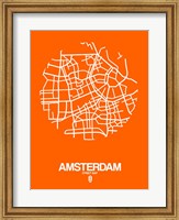 Amsterdam Street Map Orange Fine Art Print