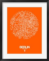 Berlin Street Map Orange Fine Art Print