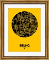 Beijing Street Map Yellow Fine Art Print