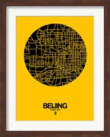 Beijing Street Map Yellow Fine Art Print