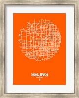 Beijing Street Map Orange Fine Art Print