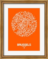 Brussels Street Map Orange Fine Art Print
