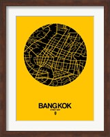 Bangkok Street Map Yellow Fine Art Print
