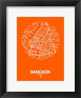 Bangkok Street Map Orange Fine Art Print