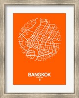 Bangkok Street Map Orange Fine Art Print
