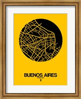 Buenos Aires Street Map Yellow Fine Art Print