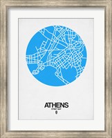 Athens Street Map Blue Fine Art Print