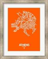 Athens Street Map Orange Fine Art Print